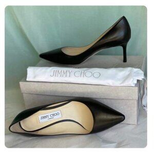 Jimmy Choo Pumps Romy 60 Black leather 2.4 inch heels, Size US 8.5